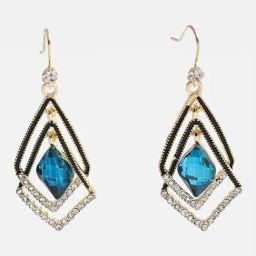 Sohi Gold Plated Designer Stone Drop Earrings-image-16