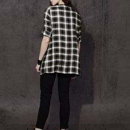 Roadster Black & White Checked Front-Open Shrug image 3