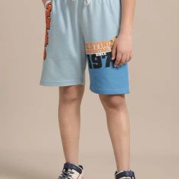 Kidsville Blue Cotton Printed Shorts-image-69