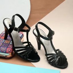 Pelle Albero Women's Black Ankle Strap Stilettos-image-71
