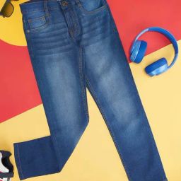 Pantaloons Junior Kids Aster Blue Slim Fit Jeans-image-99