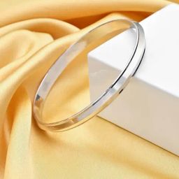 Zavya 925 Silver Bold and Striking Rhodium-Plated Bangle for Men-image-13