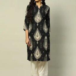 Rangriti Black Printed Straight Kurta-image-84
