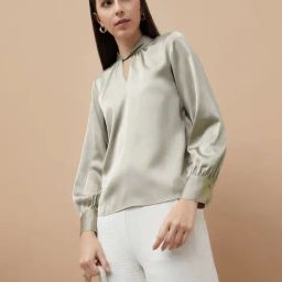 Code by Lifestyle Green Plain Top-picture-35
