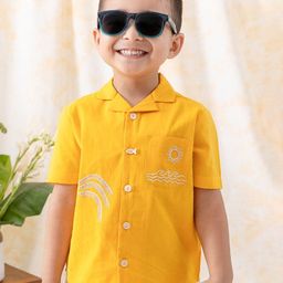 Tiber Taber Boys Yellow Coconut Tree Shirt-11