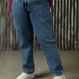 High Star Plus Size Blue Cotton High Rise Jeans-image-68