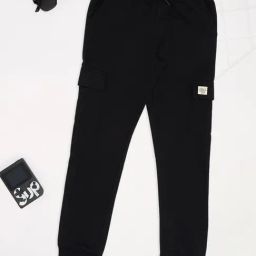 Pantaloons Junior Jet Black Black Joggers-image-34