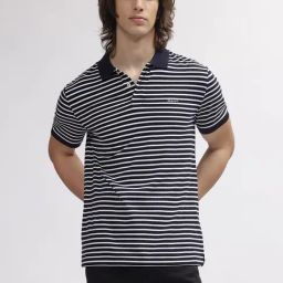 GANT Striped Polo Neck Regular Fit T-Shirt-image-87