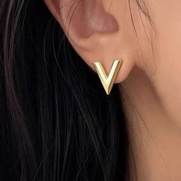 AQUASTREET 18K Antitarnish Waterproof V shaped Earrings Studs-23