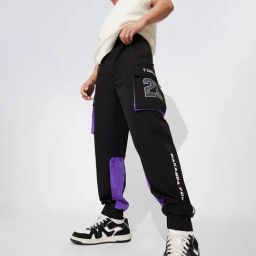 The Souled Store Multi Nylon Loose Fit Graphic Track Pants-image-45