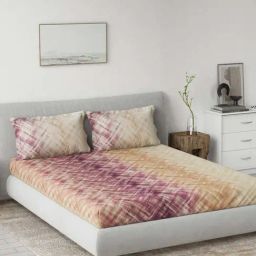 DDecor Multicolor 145 TC Cotton King Bed Sheet with 2 Pillow Covers-image-55
