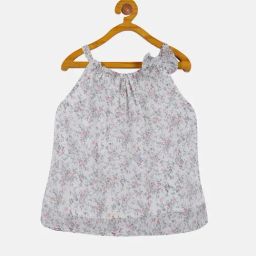 Kiddopanti Kids White Floral Print Top-image-95