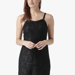 DODO & MOA Black Lace A Line Dress-image-34