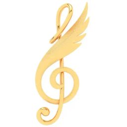 P.C. Chandra Jewellers 22k Yellow Gold 22 Kt Musical Note Feather Pendant-image-27