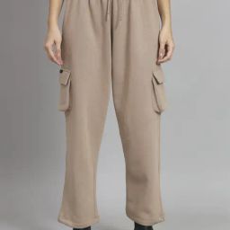 GRIFFEL Beige Mid Rise Track Pants-image-51