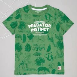 Pantaloons Junior Boys Green Cotton Printed T-Shirts-picture-30