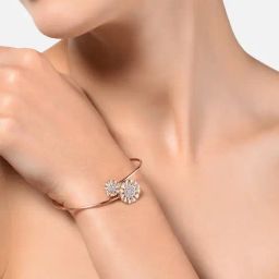 Zaveri Pearls Rose Gold Contemporary Cubic Zirconia Flowers Brass Classic Bracelet - ZPFK10386-3