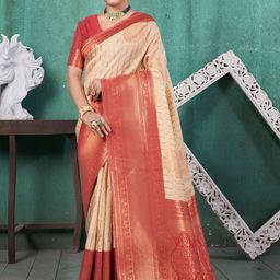 DIVASTRI Woven Design Zari Silk Blend Kanjeevaram Saree-image-96