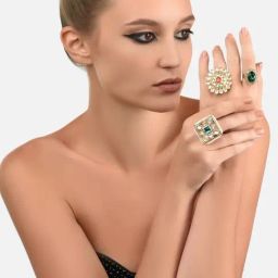 Zaveri Pearls Set Of 3 Wedding Collection Adjustable Finger Rings-ZPFK11481-13