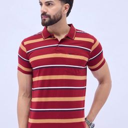 ARRAY Men Brand Logo Printed Polo Collar T-shirt-image-26