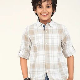 Bonkids Boys Multicolor Cotton Chequered Shirt-image-94