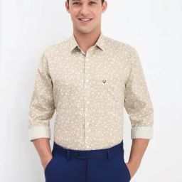 Allen Solly Beige Cotton Slim Fit Printed Shirt-image-98