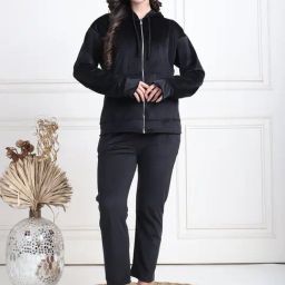 TAG 7 Black Velvet Relaxed Fit Lounge Wear-image-25