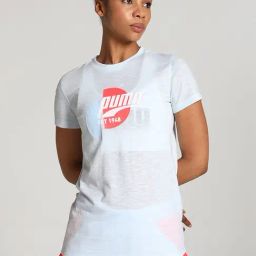 Puma Powder Blue Regular Fit Sports T-Shirt-image-2