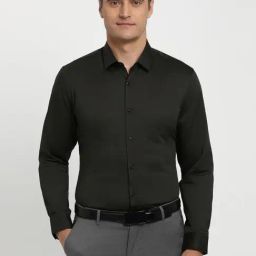 Peter England Green Cotton Regular Fit Shirt-picture-45