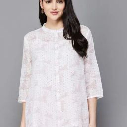 Melange by Lifestyle White Cotton Printed Shirt With Inner-picture-7