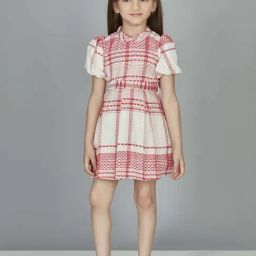 Peppermint Girls Red Cotton Checks Dress-picture-40
