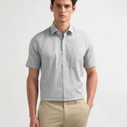 Arrow Light Grey Cotton Regular Fit Geometric Shirt-picture-18