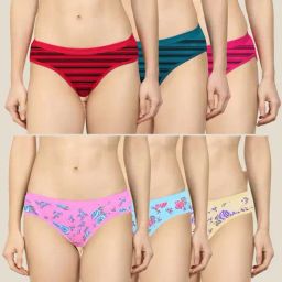 AROUSY Red & Blue Printed Bikini Panties - Pack Of 6-picture-15
