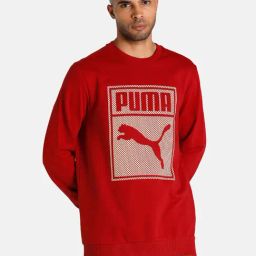 Puma Graphic Red Regular Fit Cotton Sweatshirt-24