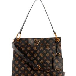 GUESS Mocha Logo Basilea Medium Girlfriend Satchel-45