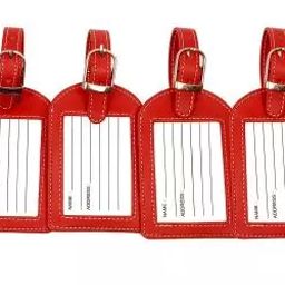 Sukeshcraft Luggage Tags Suitcase Tag Travel Bag Labels 4 Pcs. Maroon-picture-46
