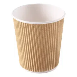 UMBRELLA CORPORATION 200 ml Disposable Ripple Beverage Cup Brown (Pack of 25)-3