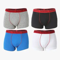 Bodycare Kids Grey, Black, Blue & White Solid Trunks (Pack of 4)-image-56