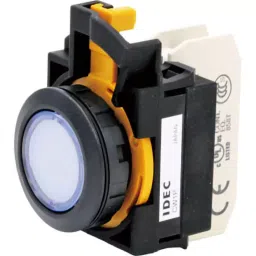 IDEC CW Series Flash Silhoutte Switch Pilot Light Round Flat Type and 22 mm Dia, CW1P-1EQMPW-23
