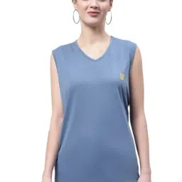 Vimal Jonney Blue Cotton Logo Print T-Shirt-image-17