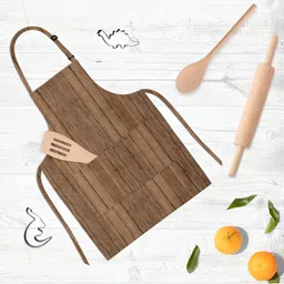 ArtzFolio Brown & Black Printed Cotton Apron-8