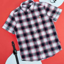 Pantaloons Junior Grey & White Cotton Chequered Shirt-image-66