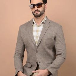 Crimsoune Club Brown Regular Fit Plain Blazer-picture-23