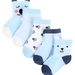SYGA Non Slip Cotton Trainer Socks Pack of 5 Pairs - Blue-image-81