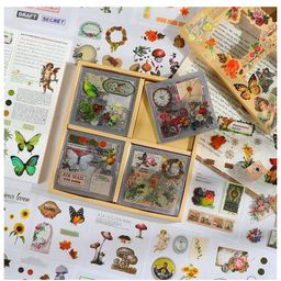 Crackles 640Pcs Vintage Botanical garden Stickers (100 Sheets) for Junk Journal Supplies, Retro Decorative Stickers for Scrapbook, DIY Crafts Album Phone Cases Laptops Notebook for Boys and Girls-image-57