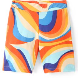 Pine Kids Cotton Lycra Above Knee Length Shorts Marble Print - Multicolour-image-34