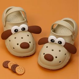 Yellow Bee Rubber Dog Applique  Detailed Slingback Clogs - Beige-picture-24