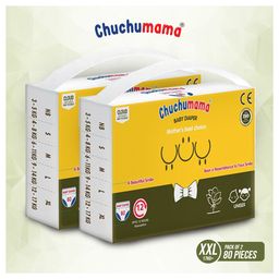 Chuchumama Taped Style (VELCRO) Baby Diaper, Extreme Extra Large (XXL) Size Baby Diaper taped, 17 - 23 kg, Combo Pack of 2, 40 count Per Pack, 80 count, with Bubble Bed Technology for comfort-24