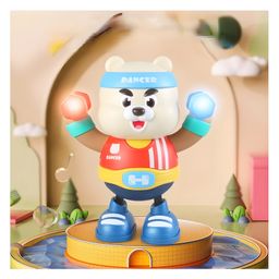 YAMAMA Musical Toys For Kids Dancing Teddy Bear Toys With Lights And Music Cute And Fun Electric Fitness Bear Kids Toys - Multicolor-5