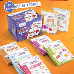 Intelliskills Bright Minds Set of 7 Flashcards | Alphabet, Numbers, Shapes & Colours, Fruits, Vegetables, Animals, Birds | Multicoloured | Boosts Knowledge & Curiosity | For Gifting | Educator Recommended | BIS Certified-31